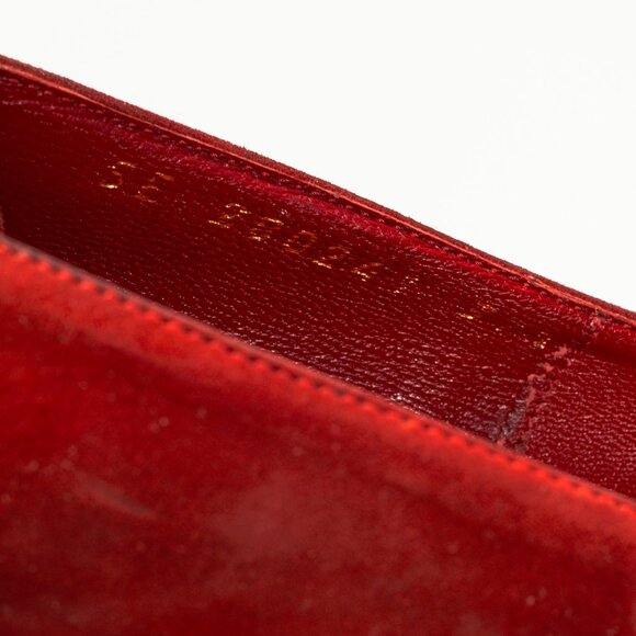 Yves Saint Laurent Tribtoo 80 Platform Poppy Suede & Nero Cap-Toe Pumps - Picture 9 of 9